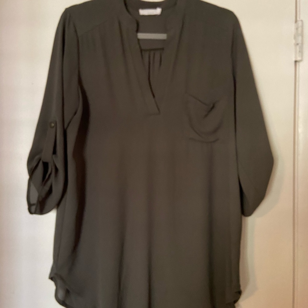 Lush 3/4 sleeve- chiffon tunic